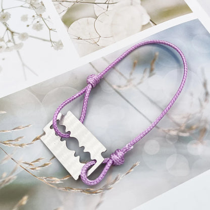 1 Stylish And Adjustable Stainless Steel Shaving Blade Bracelet With Colorful Lucky Bracelet