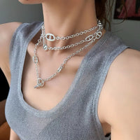 Farandole Jewelry Stainless Steel Necklace  Double Layer 🧡
