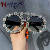 Luxury Gem Green Diamond Sun Glasses Personal Female UV400 🕶️