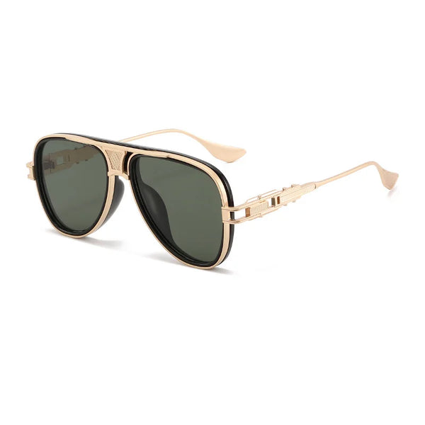 Men Metal Square Pilot Shades Sunglasses