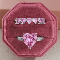 Luxury Fashion Pink Engagement Wedding Band Eternity Ring 💍