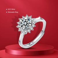 Dainty Sun Flower Moissanite Ring For Women Popular S925 Sterling Silver 💍