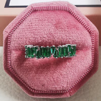 Luxury Green Black Pink Silver color Eternity Band Ring For Women 💍