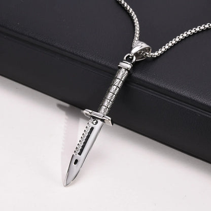 Stainless Steel Cool Punk Dagger Necklaces for Men ✨