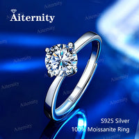 Moissanite Women's Ring Real 925 Sterling Silver D Color Heart-shaped Shining Ring 💍