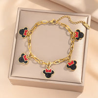 Creative Shiny Zircon Minnie Mouse Pendant Necklaces  ✨