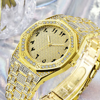 Royal Oak Style Luxury Hip Hop Iced Out Diamond Quartz Wrist Watch ⏱️