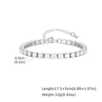 Luxury Zircon 2/3/4/5MM Tennis Chain Bracelet for Women, Stainless Steel Bracelet Zircon ✨