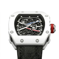 Stainless Steel Case with Sporty Nylon Strap Men's Ultra-thin Tonneau Quartz Watch ⌚️