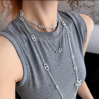 Farandole Jewelry Stainless Steel Necklace  Double Layer 🧡