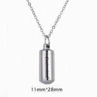 Cylinder Pendant Charm Stainless Steel Cremation Memorial ⛓