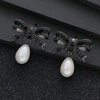 Bow Drop Earrings for Women Trendy Elegant Zircon Butterfly 🦋