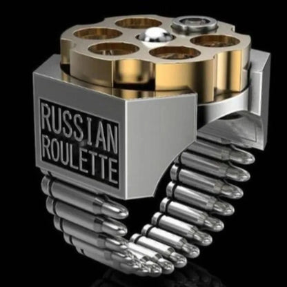 Russian Roulette Bullet-Shaped Ring European-Style Ring ✨