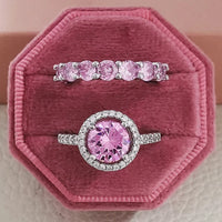 Luxury Fashion Pink Engagement Wedding Band Eternity Ring 💍