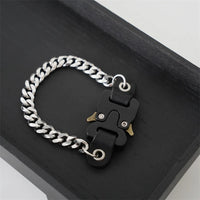 Titanium Steel Street Men Letters Metal Safety Buckle Necklace Fashion Jewelry ✨