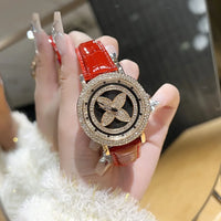 Quarts 28mm Quality watches for women four leaf ⏱️
