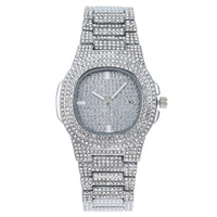 Nautilus Style Luxury Diamond Unisex Watches Hip Hop Calendar Quartz Wristwatches ⏱️