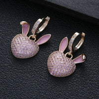 Luxury Rabbit Cubic Zirconia Statement Big Hoops Earrings 💎