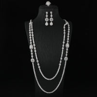 Luxury Geometric Sunflower Ball Water Drop Long Necklace Earrings Ring Sets 💎