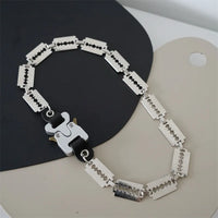 Titanium Steel Street Men Letters Metal Safety Buckle Necklace Fashion Jewelry ✨