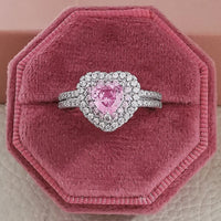 Luxury Fashion Pink Engagement Wedding Band Eternity Ring 💍