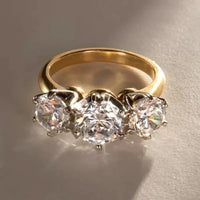 Luxury Elegant Women Rings Three Sparkling 💍