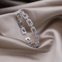 Fashion jewelry two-color plated zircon letter X opening bracelet 💎