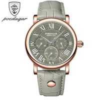 Luxury Watches For Men Chronograph Date Man Quartz Watch Waterproof Leather ⌚️