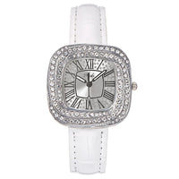 Luxury Square Ladies Full Star Diamonds Quartz Watch Casual Green Leather 💎