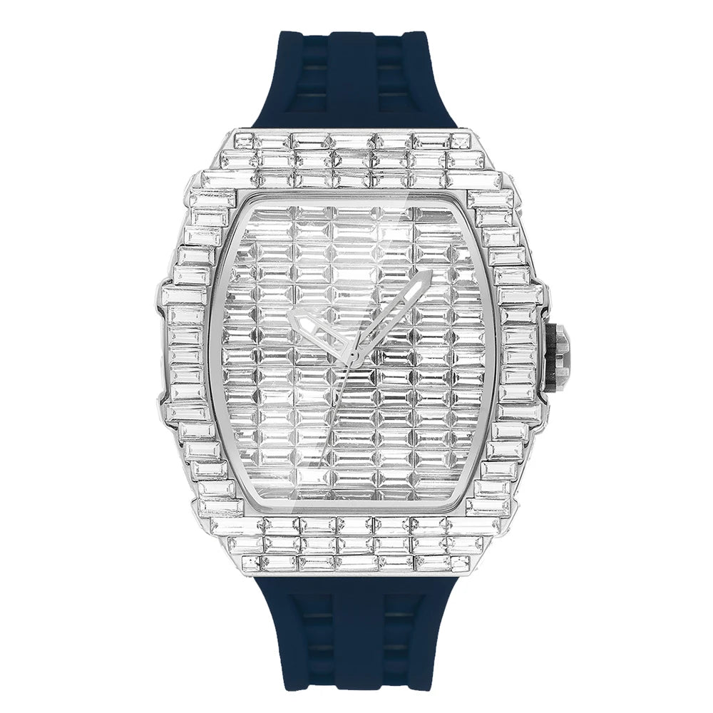 Luxury Brand Men Wristwatch New Creative Full Square Diamond  ⏱️