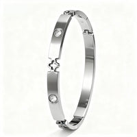 - 5/1pcs Creative Stainless Steel Four-leaf Flower Bracelet Set for Women ✨