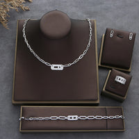 Trendy Dainty Initial  Necklace Earring Bracelet Ring Sets 💎