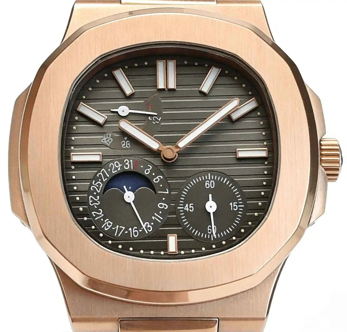 Luxury automatic watch with rose gold tone
