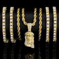 Men's Women's Hip-hop Punk Necklace Set Stylish Jesus Pendant ✨