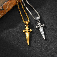 Sword Shape Necklace Stainless Steel Sword Pendant ⛓