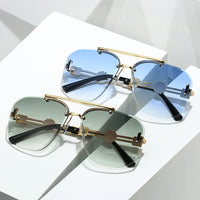 Rimless Pilot Metal Sunglasses Women Men Retro Trend Brand Sunglasses 🕶️