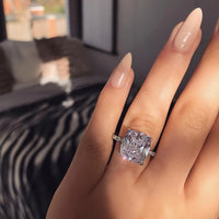 Zirconia Engagement Ring Original Real Silver Color Designer 💍