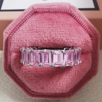 Luxury Green Black Pink Silver color Eternity Band Ring For Women 💍