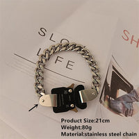 Titanium Steel Street Men Letters Metal Safety Buckle Necklace Fashion Jewelry ✨