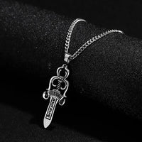 CRH Knight Star Large Sword Pendant Men's Punk Versatile Long Necklace ⚜️