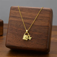 Steel Lock Head Necklace for Women Unique Design Pendant Jewelry 💎