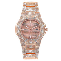 Nautilus Style Luxury Diamond Unisex Watches Hip Hop Calendar Quartz Wristwatches ⏱️