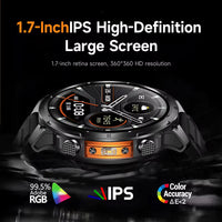 GPS Smartwatch for Men 1.7 HD Screen Military Smart Watch Flashlight IP68 Waterproof ⌚️