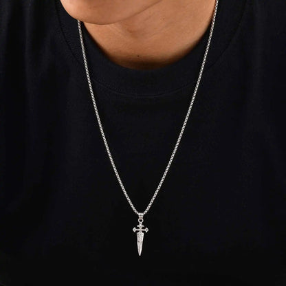 Sword Pendant Necklace Silver Gold Stainless Steel  ✨