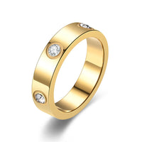 Designer Style Classic Stainless Steel Diamond Ring - Unisex Jewelry Gift Size 5-11  💍