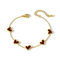 Romantic Heart Love Bracelet for Women Multi-color Stainless Steel Bracelet Gold Plated✨