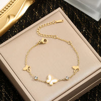 Luxury Gold Color Butterfly Bracelet - Stainless Steel Jewelry for Women ✨