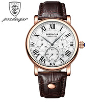Luxury Watches For Men Chronograph Date Man Quartz Watch Waterproof Leather ⌚️