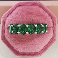 Luxury Green Black Pink Silver color Eternity Band Ring For Women 💍