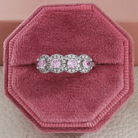 Luxury Fashion Pink Engagement Wedding Band Eternity Ring 💍